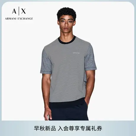 ARMANI EXCHANGE/阿玛尼2025夏季新款男士全棉圆领短袖针织T恤商品大图
