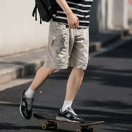 唐狮夏季新款男休闲短裤工装裤宽松直筒时尚潮流百搭五分中裤官方图片