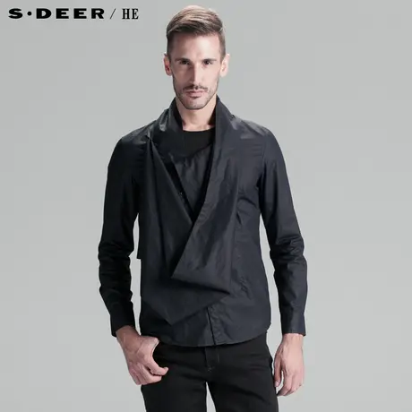 sdeerhe圣迪奥男装冬装时尚韩版长袖衬衫H13470557图片