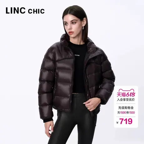 LINCCHIC金羽杰羽绒服女款2024新款轻薄短款立领面包羽绒服1083Y商品大图