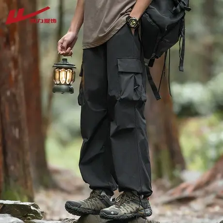 回力三防冲锋裤男夏季薄款户外运动登山裤男生透气速干休闲工装裤图片