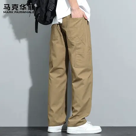 马克华菲纯棉薄款工装休闲裤男士夏季2025新款直筒美式运动裤子X图片