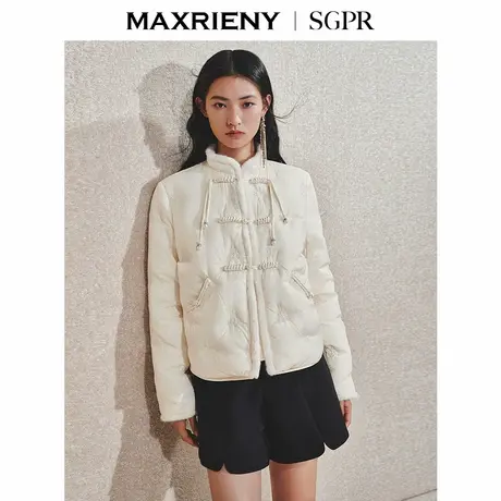 MAXRIENY贵雅新中式羽绒服短款24冬新款女装鸭绒国风立领保暖外套商品大图