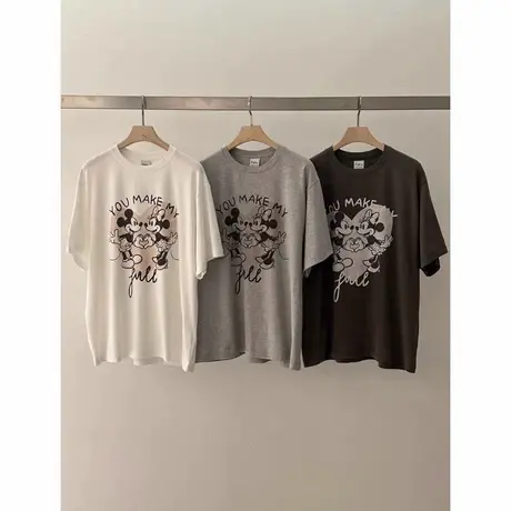 韩国东大门2025夏季新款女爱心卡通宽松短袖T恤女半袖百搭上衣服商品大图