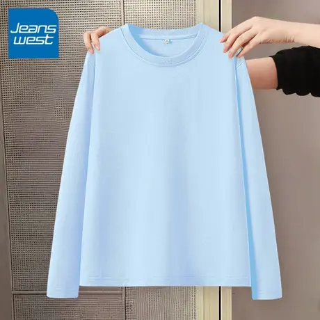 KV真维斯纯棉长袖t恤女2025新款 春秋季内搭上衣宽松显瘦体恤女款商品大图