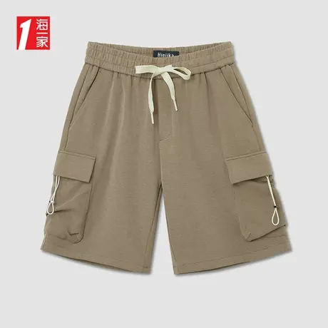 海一家简约时尚五分裤2025夏季新款时尚有型青年男士休闲中裤图片