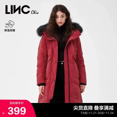 LINCCHIC金羽杰羽绒服女毛领保暖中长款羽绒服女冬季2088405Y商品大图