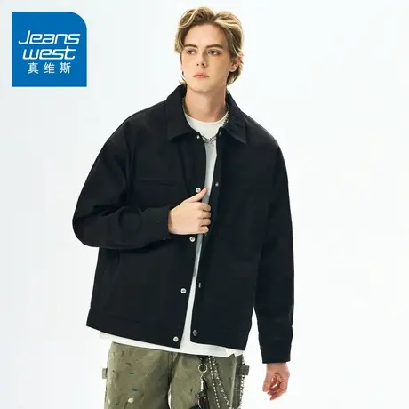 N5真维斯外套男2025秋季新款美式潮牌工装翻领男士春秋装休闲夹克图片