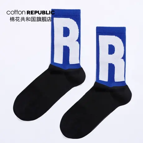 Cotton Republic/棉花共和国男士中筒袜2019情侣款撞色休闲棉短袜商品大图