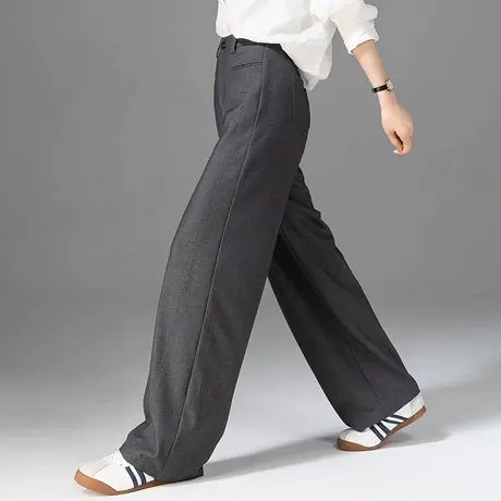 宽松阔腿西装裤女垂感弯刀镰刀裤2025新款高腰休闲直筒裤春秋裤子图片