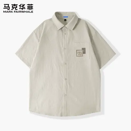 马克华菲短袖男衬衫冰丝休闲男士半袖衬衣2025新款宽松运动上衣X图片
