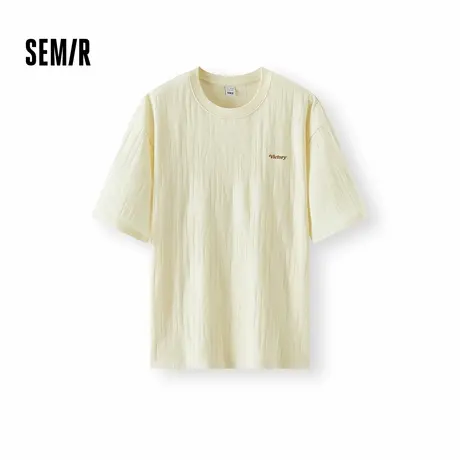 [商场同款]森马短袖T恤男字母提花针织夏装2025新款上衣简约百搭图片