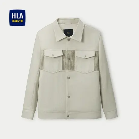 HLA/海澜之家时尚拼接夹克25秋季新经典翻领时尚挺括单排扣外套男图片