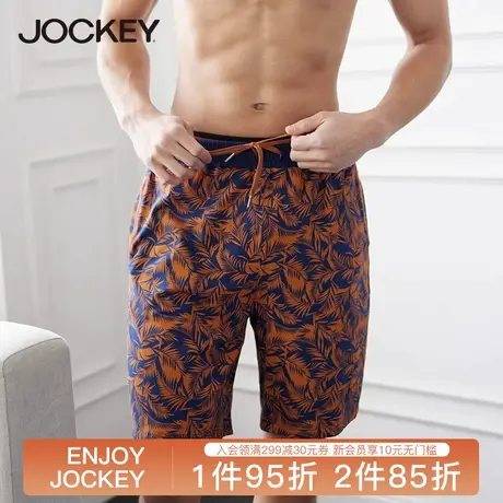 Jockey睡裤男短裤夏季莫代尔家居裤系带男士中裤五分裤可外穿裤子商品大图