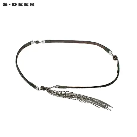 sdeer圣迪奥复古蜡绳元素流苏腰带S18284429图片