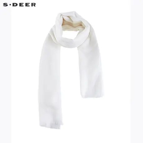 sdeer圣迪奥春季女装休闲简约流苏羊毛围巾S20483787图片