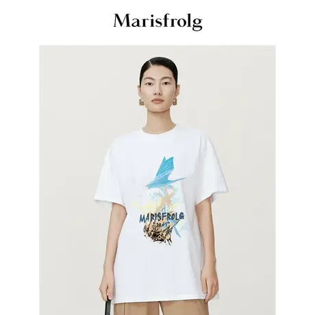 【艺术匠坊】玛丝菲尔上衣早春白色内搭短袖t恤女商品大图