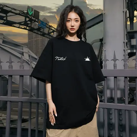 Nuthink美式潮牌简约短袖t恤男潮国潮宽松大码情侣半袖上衣春季图片