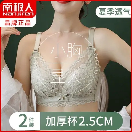 南极人小胸显大内衣女无钢圈聚拢收副乳防下垂平胸专用调整型文胸图片