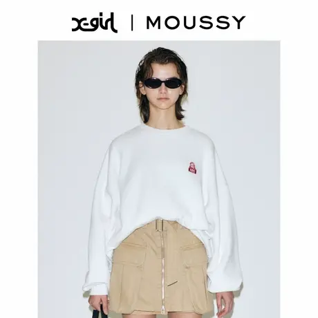 X-girl系列 MOUSSY 中性风创意印花套头圆领卫衣女010GAQ01-5250图片