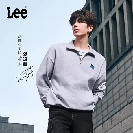 【张凌赫同款】Lee商场款25秋新舒适版101+刺绣半拉链男长袖卫衣商品大图