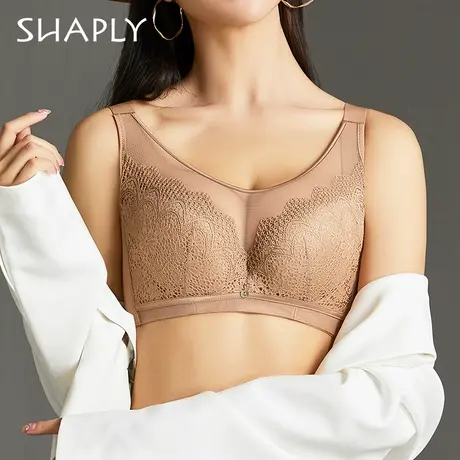 Shaply/莎莲妮夏季抹胸全罩杯收副乳大胸显小聚拢上托大码文胸商品大图