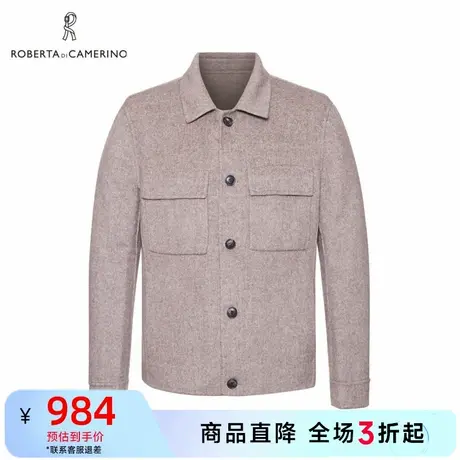 ROBERTA诺贝达春季男装休闲茄克修身羊毛意式工装风翻领夹克外套图片