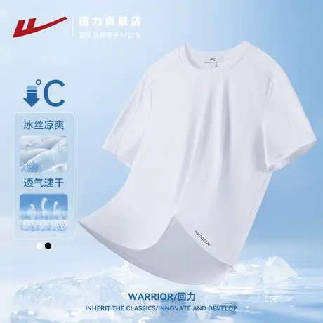 回力速干男T恤冰丝短袖夏季薄款透气速干衣男士健身跑步运动上衣图片