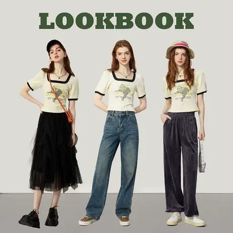 a02【法式方领】2025夏季新款个性露锁骨短款上衣女式T恤图片