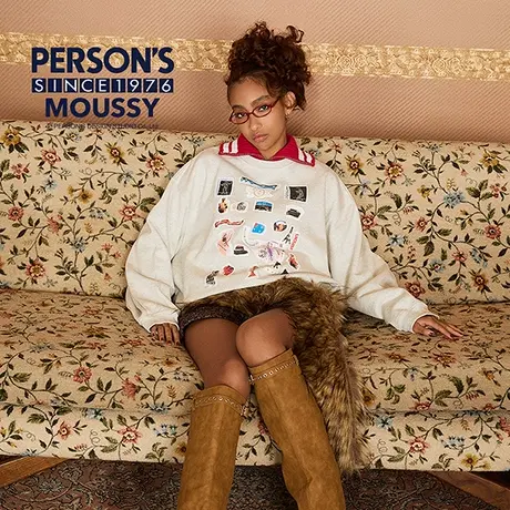 MOUSSY X PERSON'S联名夏季新品图形印花卫衣女010HAQ01-5471商品大图