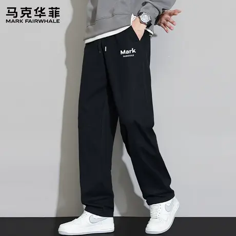 马克华菲纯棉休闲裤男士夏季2025新款宽松直筒长裤男款运动裤子X商品大图