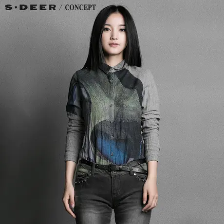 S·�R＼🏟CONCEPT【🏠新品】🏡圣迪奥设计感抽象印花衬衫S15380590商品大图