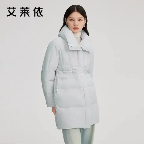 艾莱依气质羽绒服新款外套中长款大衣简约百搭时尚设计感外套正品商品大图