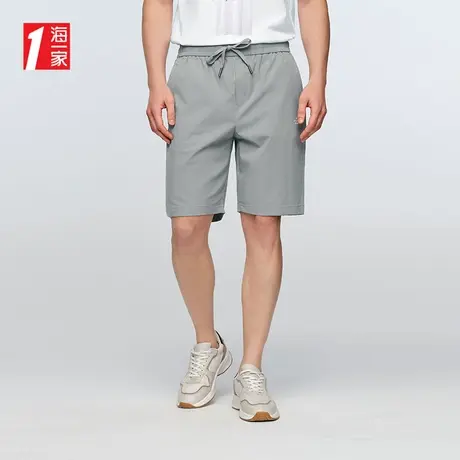 海一家简约抽绳五分裤2025夏季新款基础百搭青年男士休闲中裤图片
