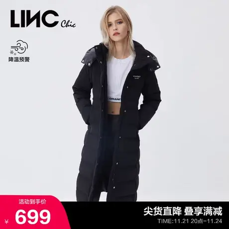 LINCCHIC金羽杰羽绒服女修身连帽中长款羽绒服女冬季Y21808150商品大图