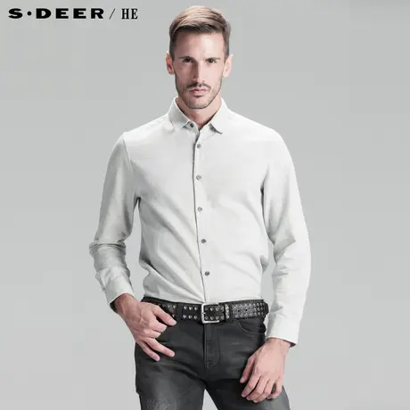 【新品】sdeerhe圣迪奥专柜正品男冬纯棉休闲长袖衬衫3470545图片