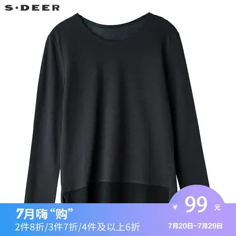sdeerhe圣迪奥男装时尚舒适基础款圆领纯棉长袖针织衫H15270212图片