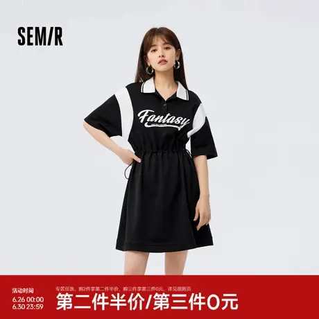 森马连衣裙女宽松短裙夏季收腰梨形显瘦polo裙小个子学院风新款裙图片