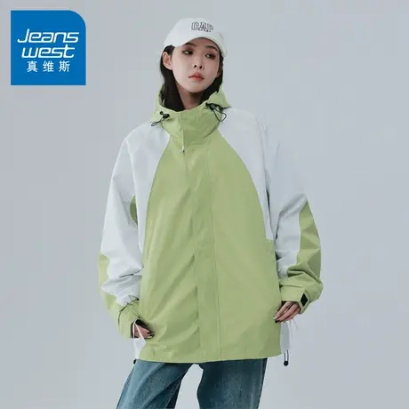 N5真维斯外套男连帽2025秋季新款情侣装潮流宽松男士春秋休闲夹克商品大图