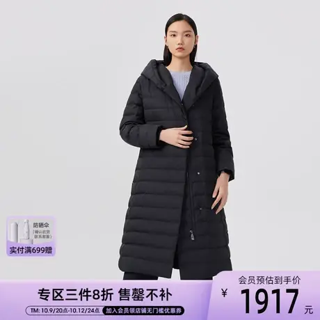 LANCY/朗姿鹅绒服冬季新款中长款连帽羽绒服高级通勤外套女图片