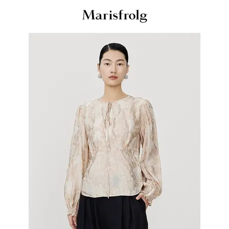 【提花工艺】玛丝菲尔衬衫春装白色法式收腰衬衣女图片