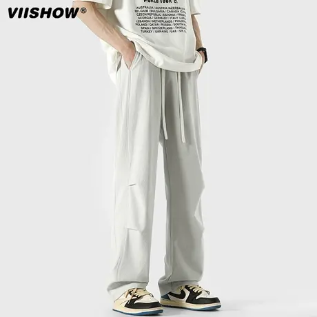 VIISHOW极简风运动裤男夏季简约基本款直筒裤子男百搭卫裤休闲裤商品大图