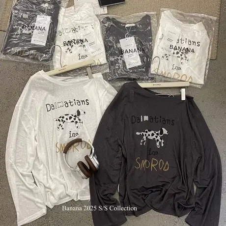 韩国东大门夏季新款时尚洋气斜肩长袖T恤女宽松慵懒风ins防晒罩衫商品大图