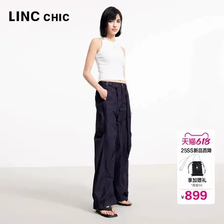 LINC金羽杰2025年夏季新款休闲裤子宽松机能感造型长裤女PA275Y商品大图