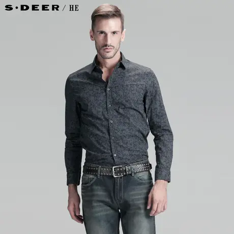 【上新】sdeerhe圣迪奥专柜正品男装纯棉商务休闲长袖衬衫3370599图片