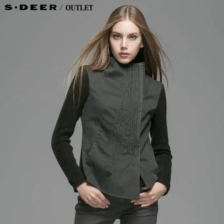 【新品】sdeer圣迪奥专柜正品女装帅气拼接感修身外套4382284图片