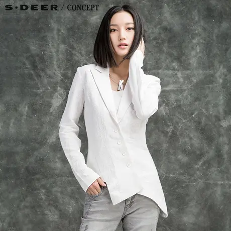 【新品】sdeer圣迪奥专柜正品女装现代感先锋皲裂上衣S16182273图片