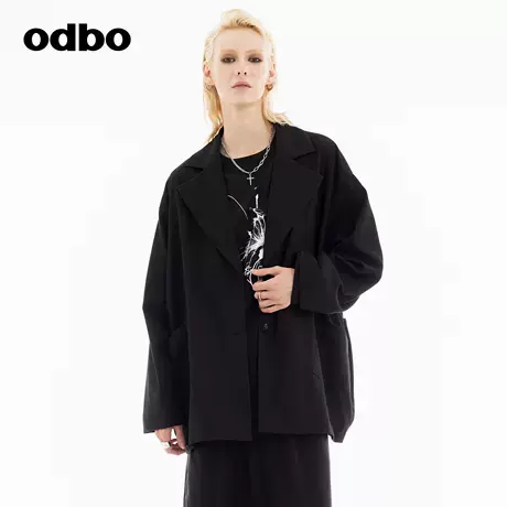 odbo/欧迪比欧时尚原创西装2024秋冬新款休闲风个性外套穿搭单品图片
