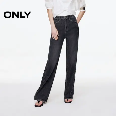 ONLY2025夏季新款复古水洗裤线前移高腰显瘦窄版直筒裤牛仔裤女商品大图