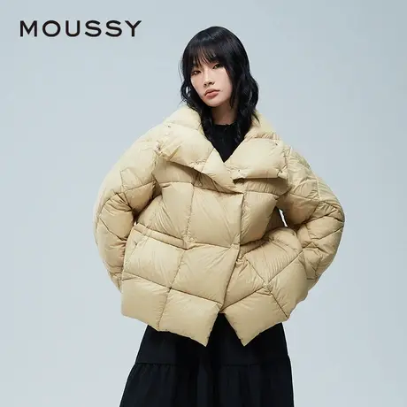 MOUSSY 春季新品大翻领90%鸭绒菱格纹时尚羽绒服女010HAS30-7801图片